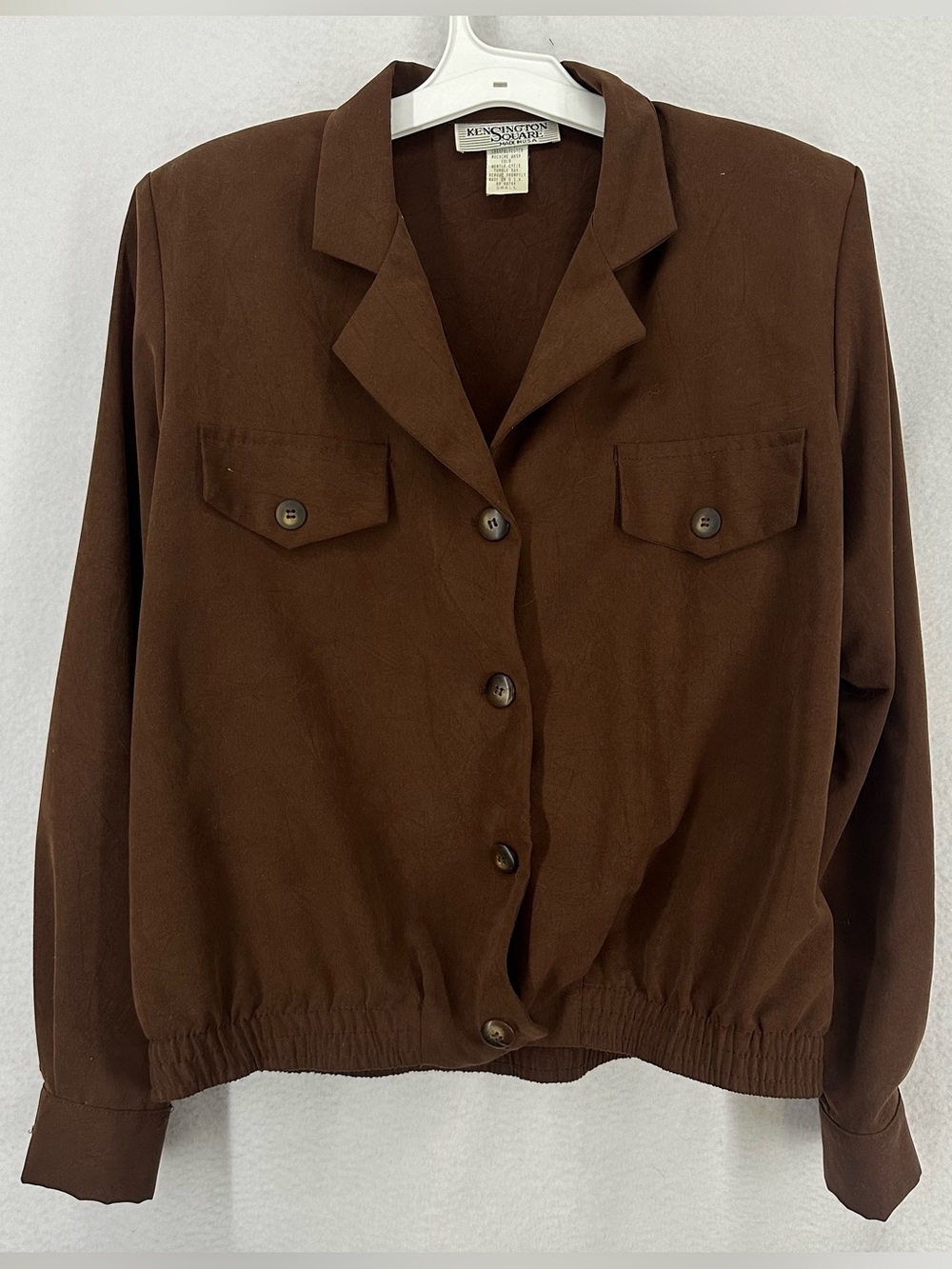 Kensington Square‎ Vintage Brown Button Front Lightweight Jacket Women’s Small